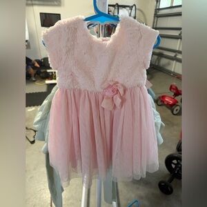 Little Me Pink Baby Dress with Floral Detail